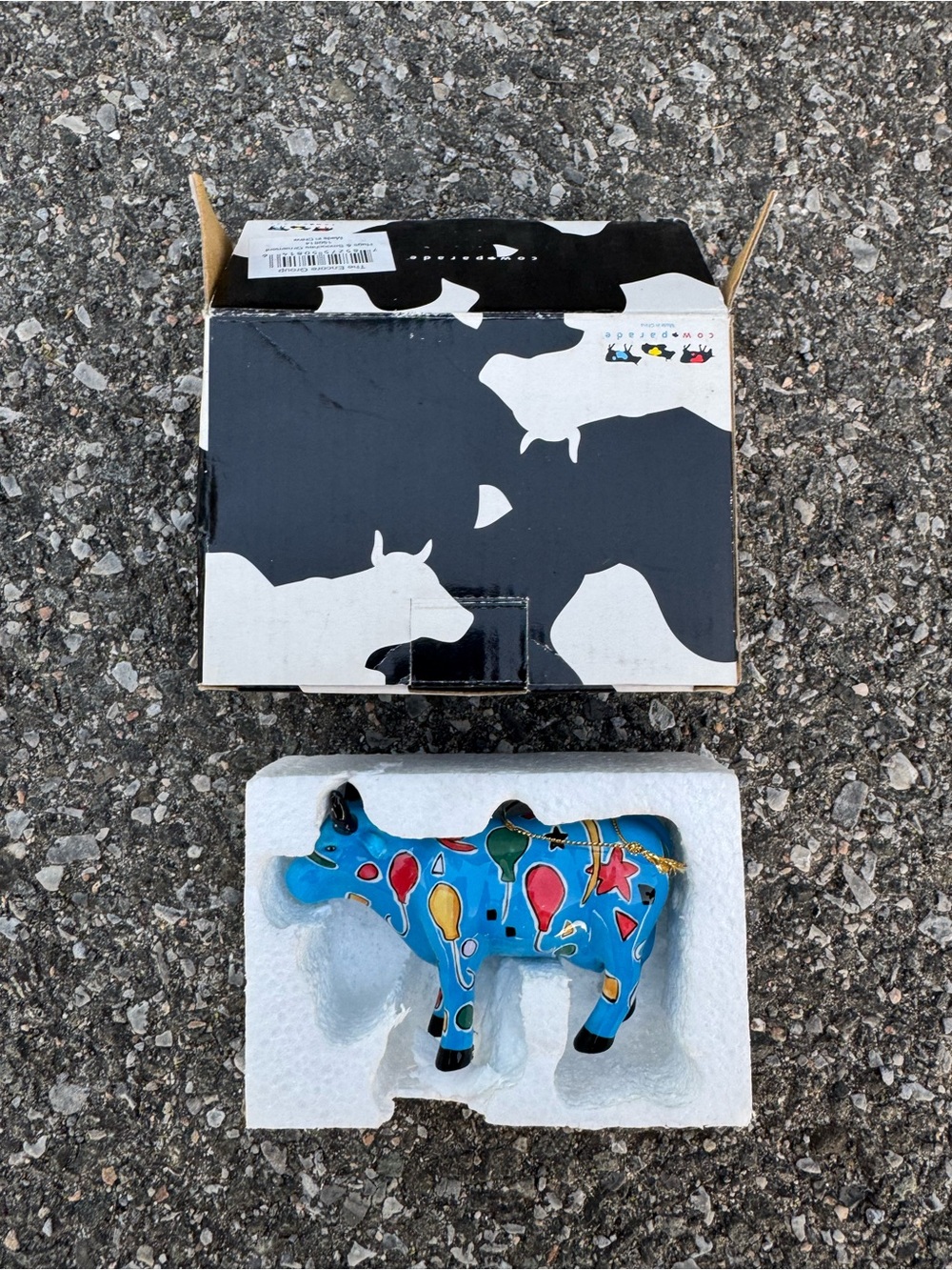 Multicolored Cow Figurine Ornament